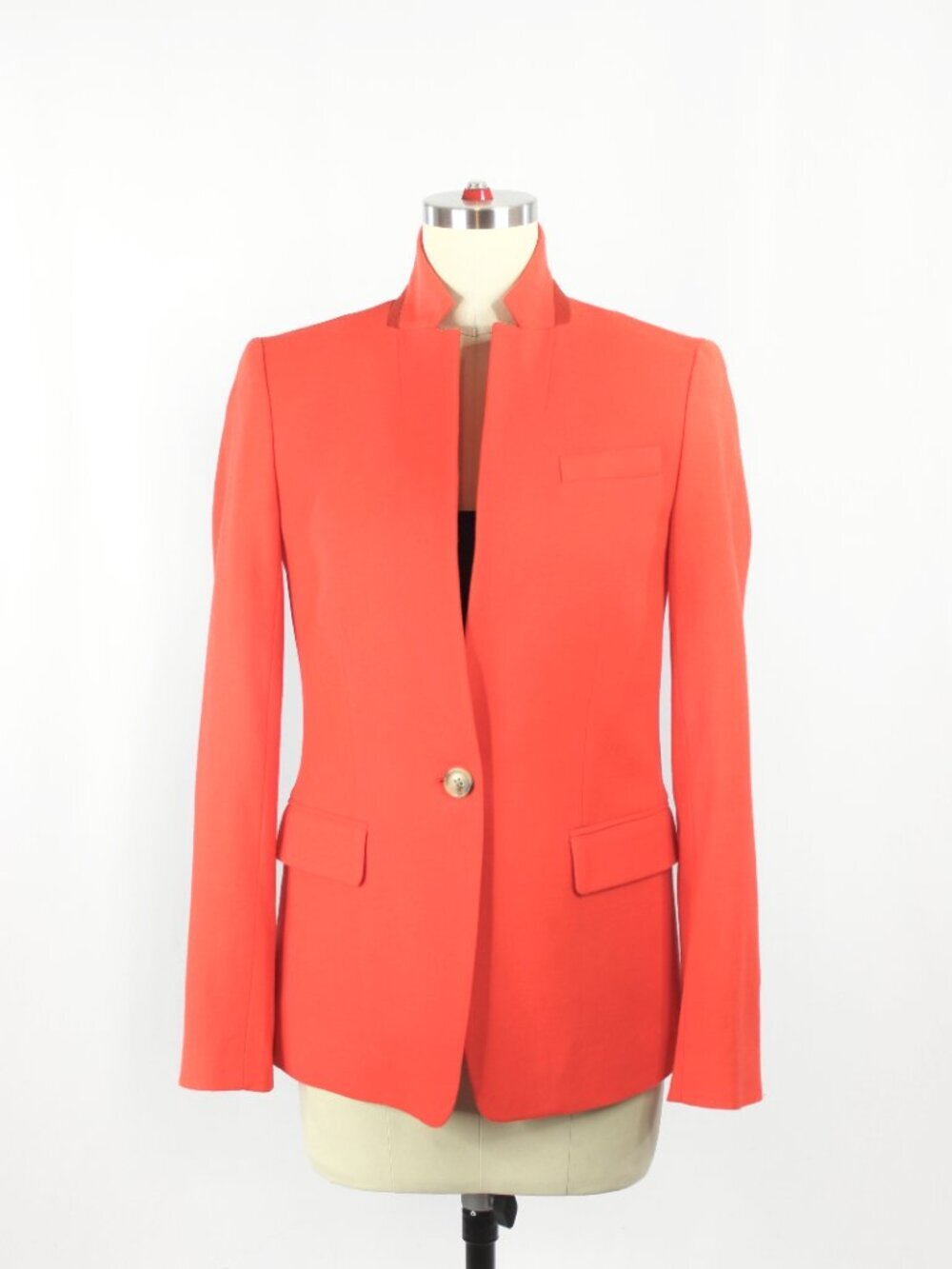 J.CREW Regent Red Stretch Felted Wool Single Breasted Blazer, Size 00